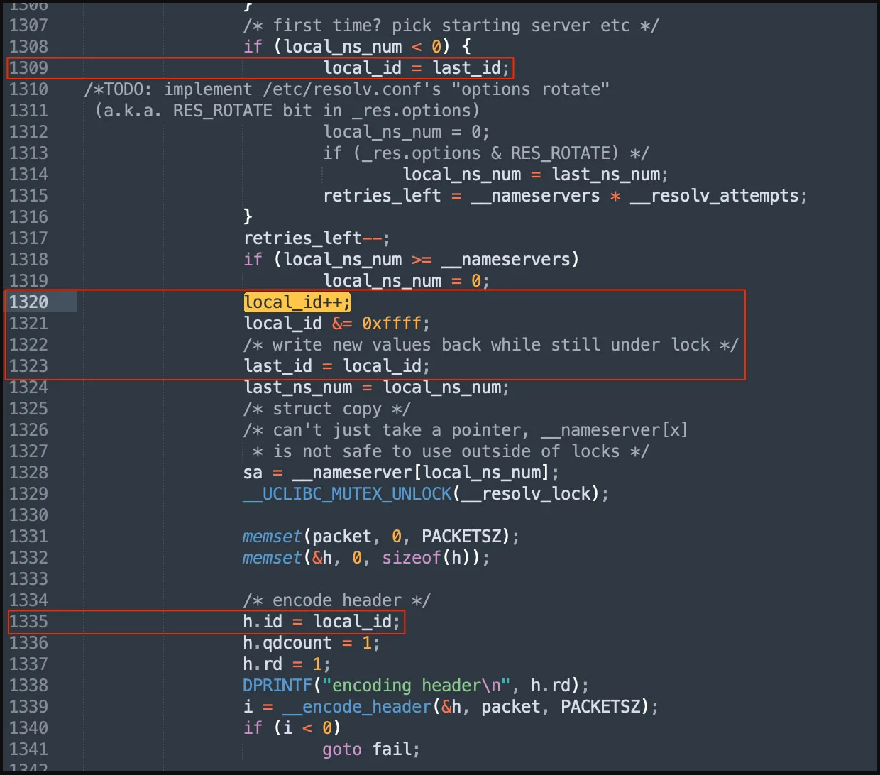 Función de búsqueda de DNS4s en uClibc