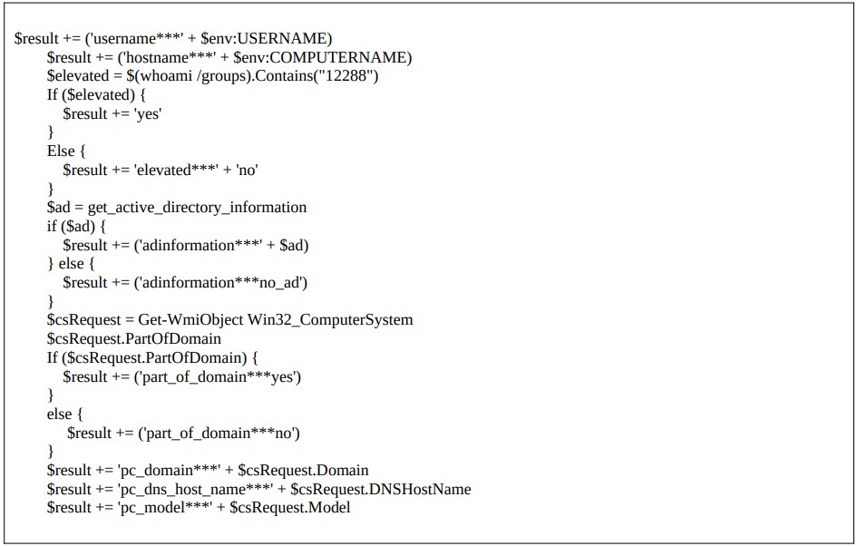 Easylook reconnaissance code snippet