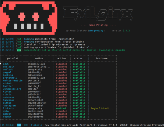 Some of the phislets offered by Evilginx2 out of the box