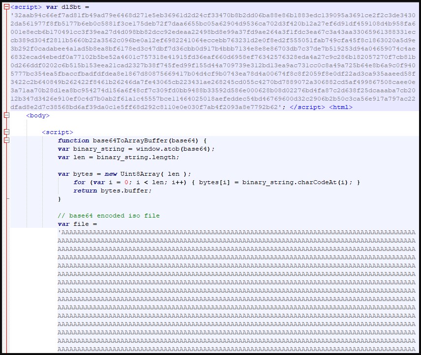 The base64-encoded ISO file