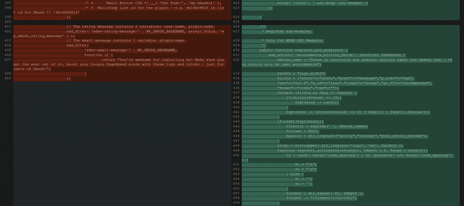 Code additions on the plugin