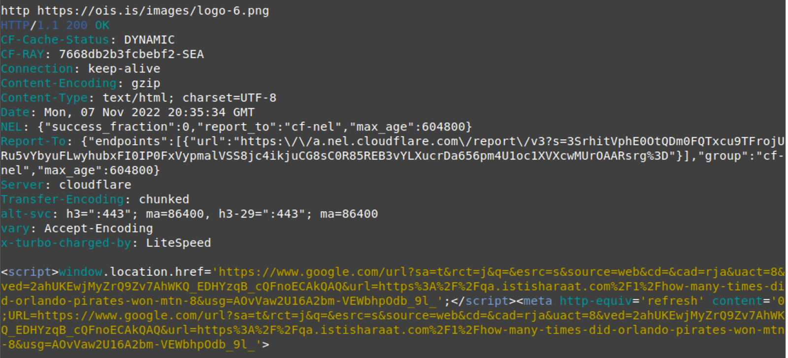 Code to generate the fake Google Search event