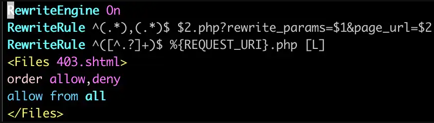 Rewriting URL to remove php ending