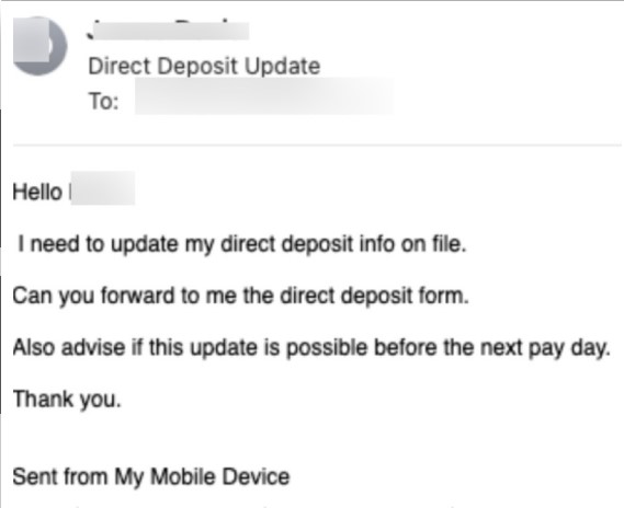Phishing email