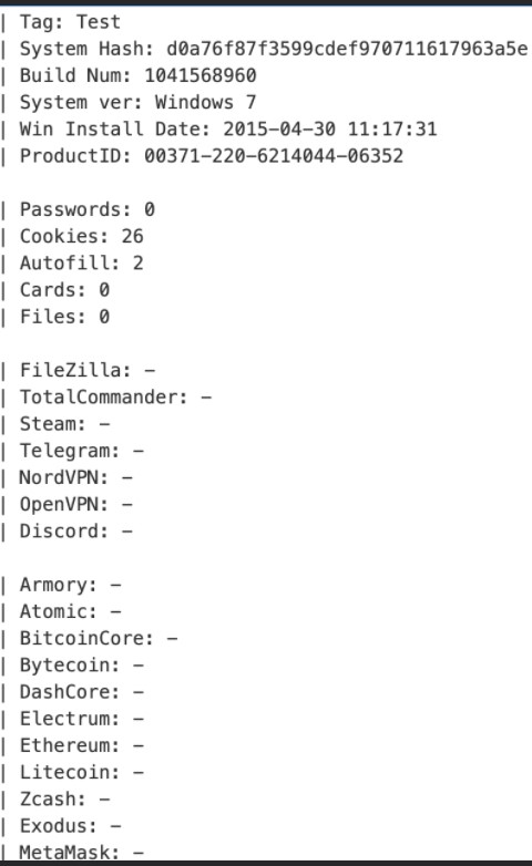 Sample of a data exfiltration from Phoenix