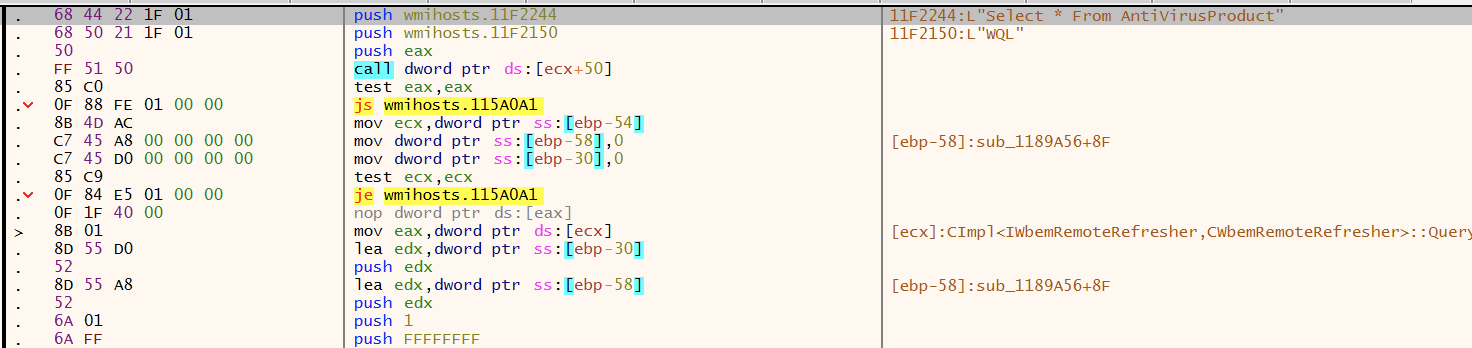WMI query to check for the existence of AV software