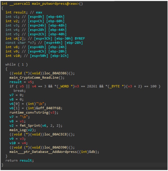 Code preparing the implementation of WP detection