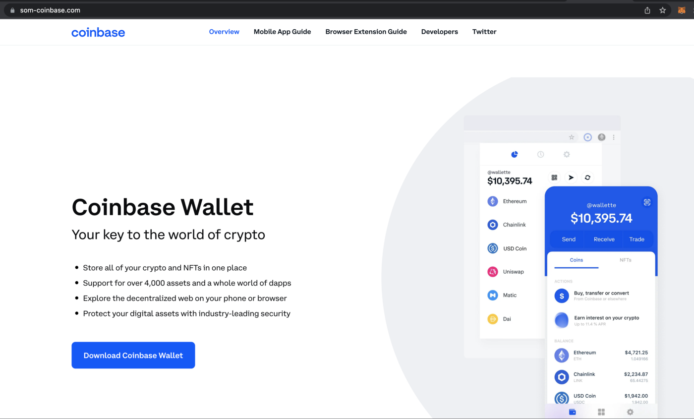 Cloned Coinbase website