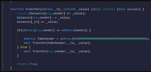 Abusing the emit function in the contract