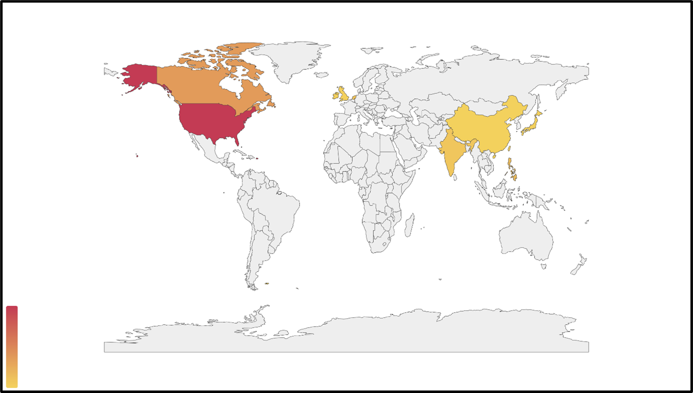 Heatmap of latest BazarCall campaign targets