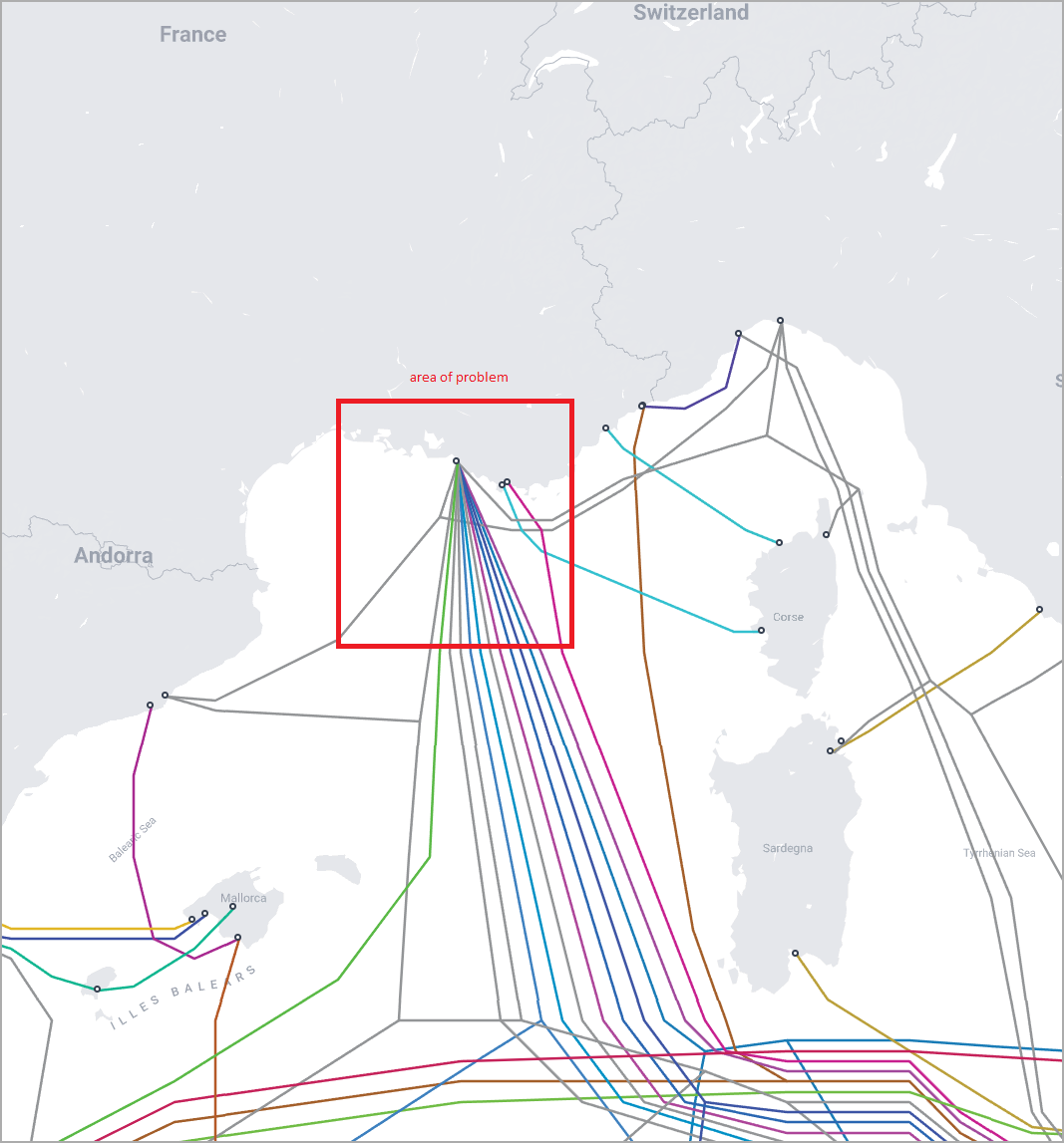Location of the cable damage Location of the cable damage