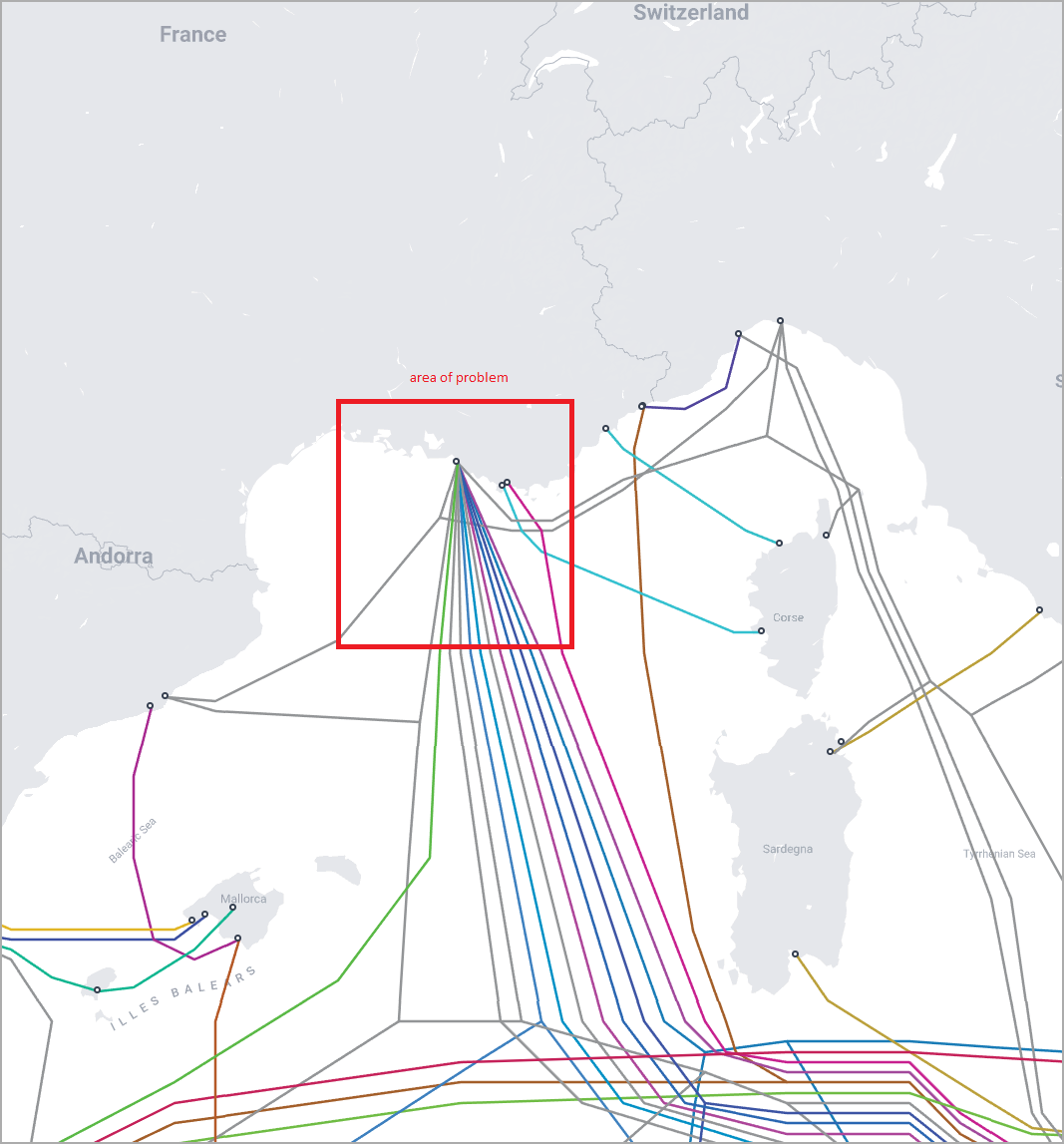 Location of the cable damage