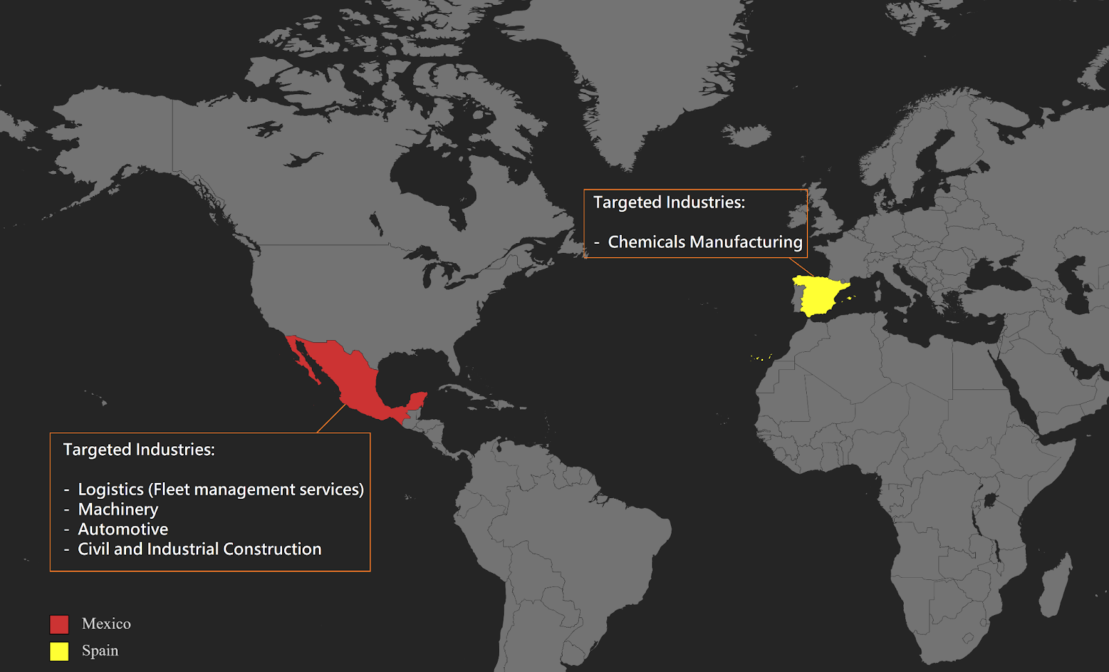 Victim map of the latest Grandoreiro campaign