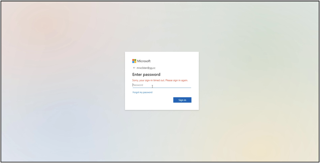 The Microsoft 365 phishing page used by the phishing kit