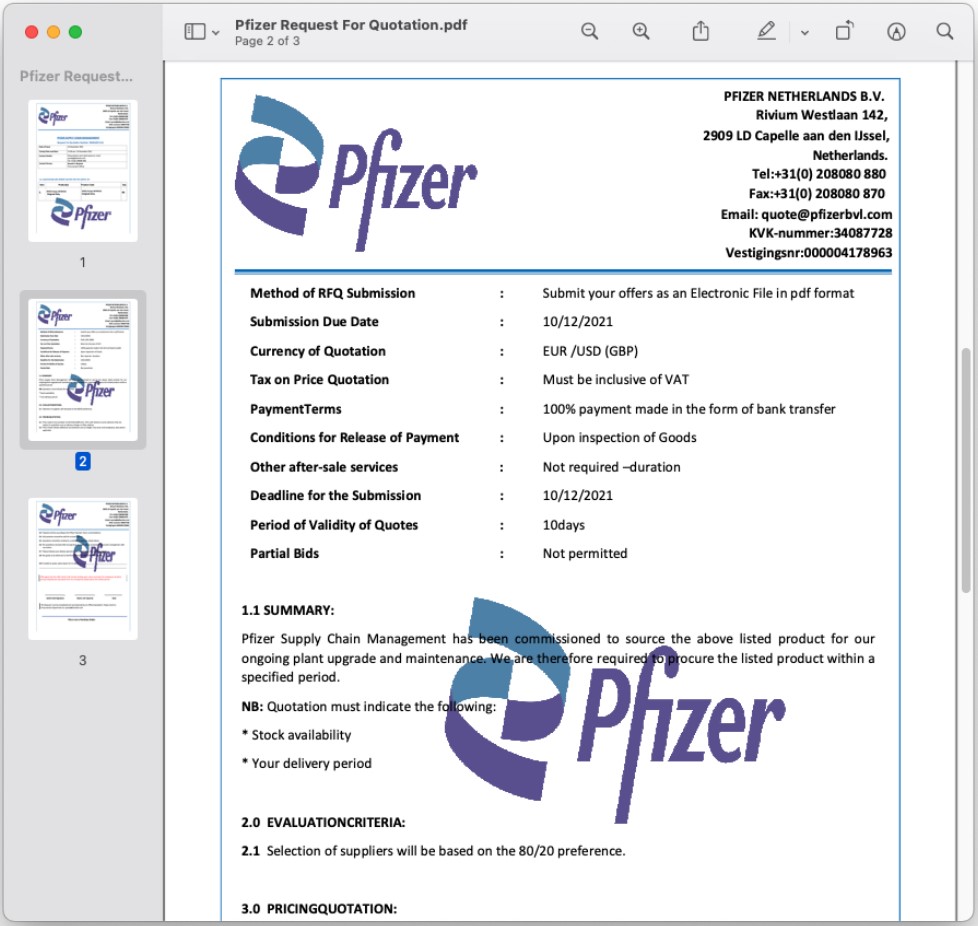 The second page of the three-page PDF document sent to targets