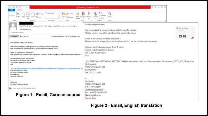 Samples of malicious emails seen by Check Point