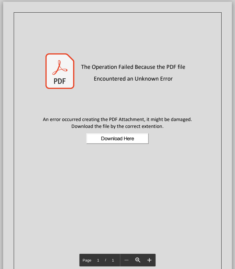 Decoy PDF file with button