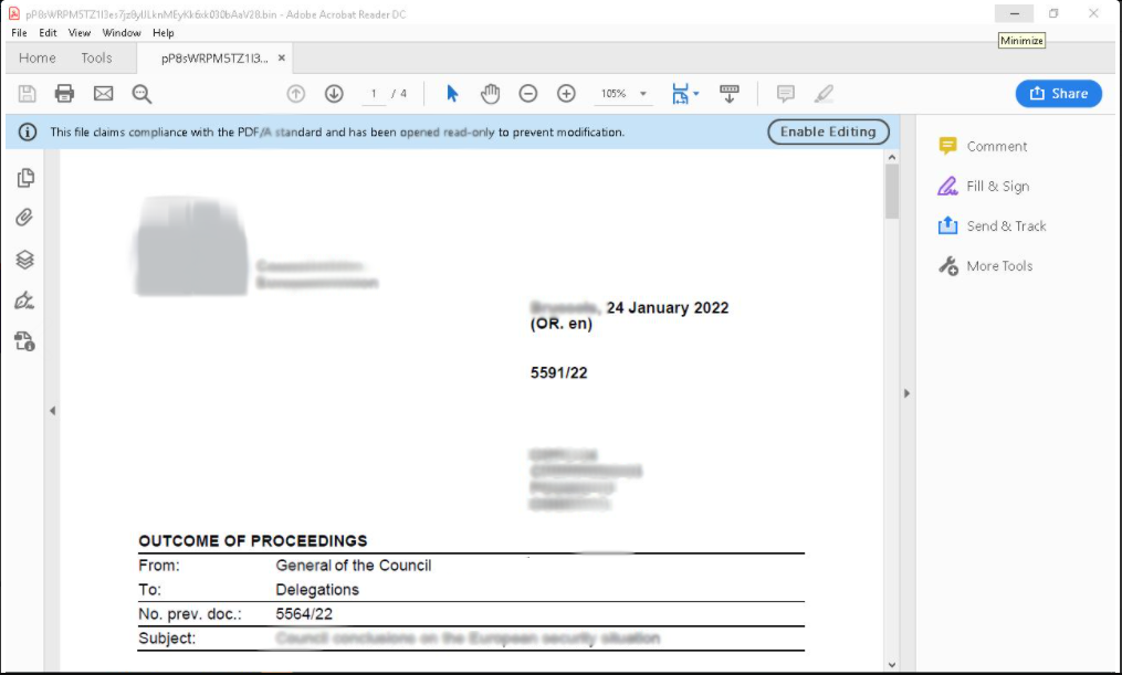 January 2022 phishing email