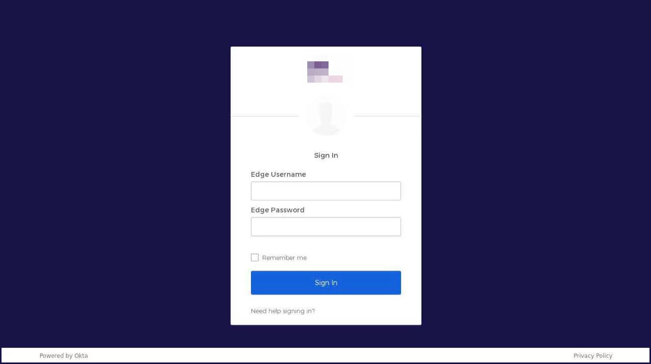 Okta phishing page used in the campaign