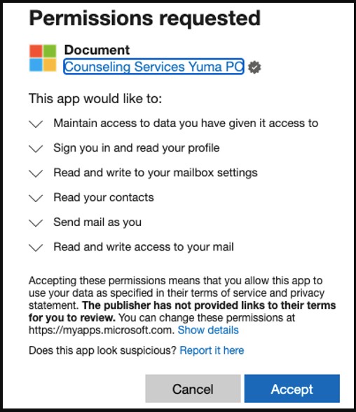 Application OAuth utilisant le logo Microsoft et un éditeur vérifié