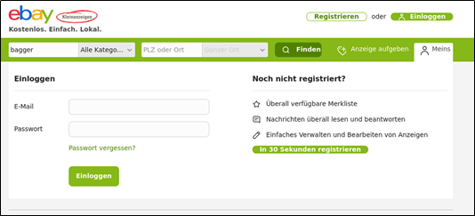 Fake German eBay site