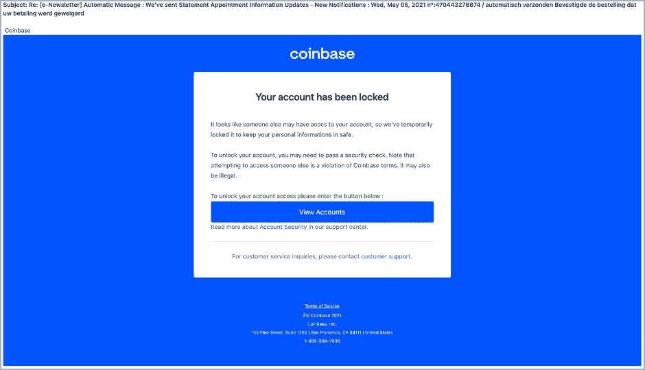 locked out of my coinbase account