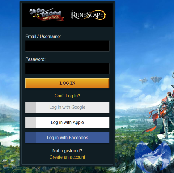 The phishing site that steals player credentials