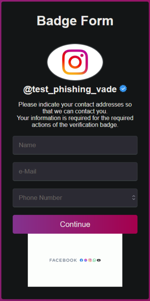 The second step in the phishing process