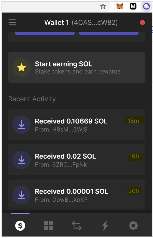 Stolen transactions going straight to the actors.