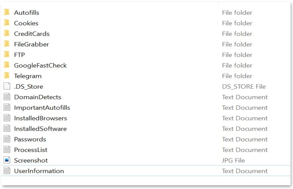 Purchased RedLine log archive contents