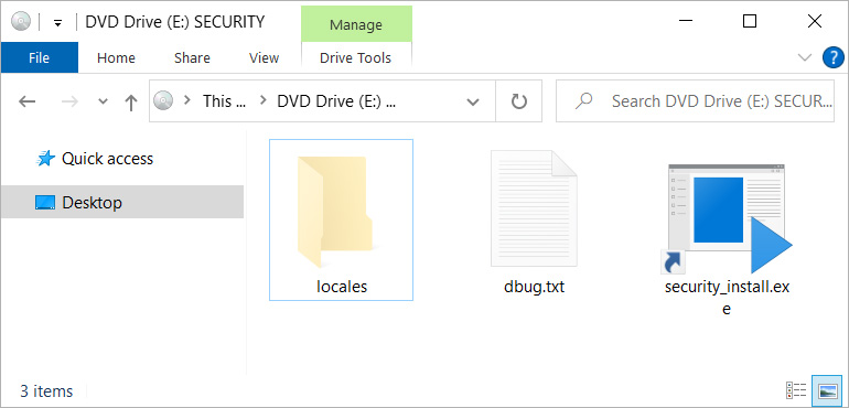 security_install.iso dosyasının içeriği