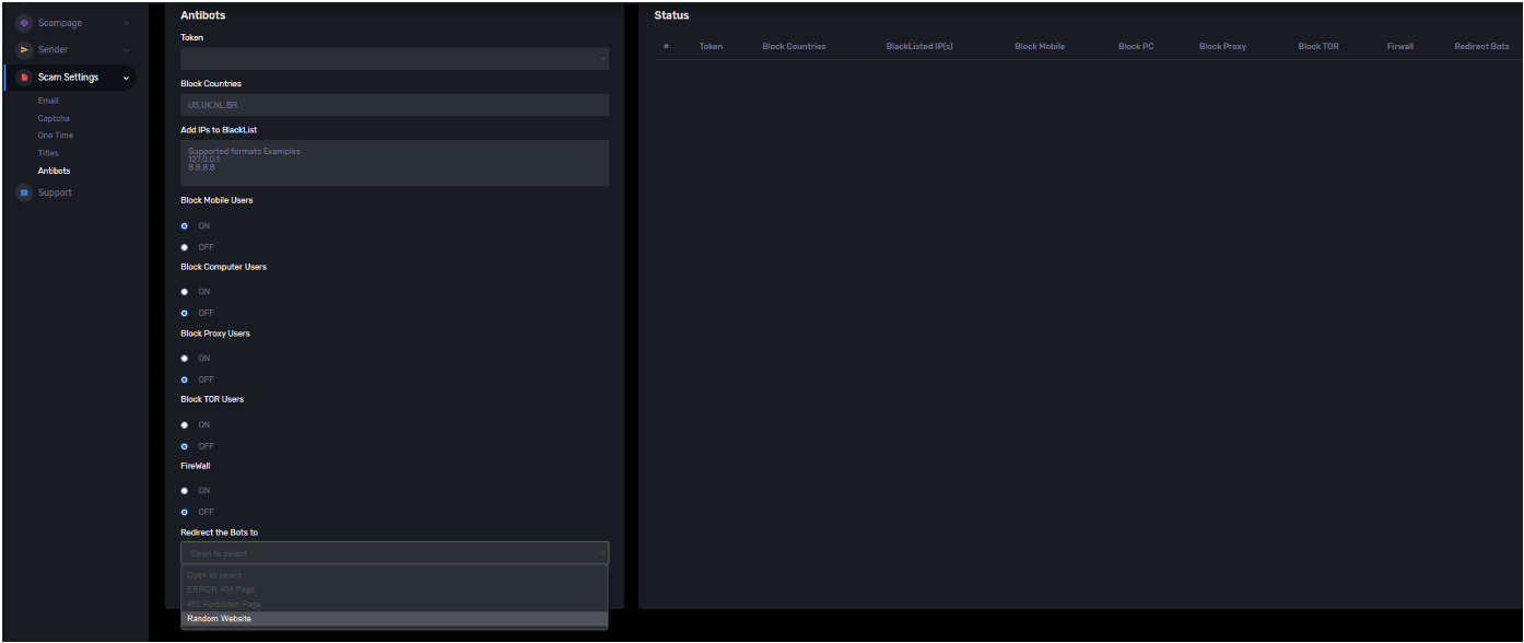 IP blocklist options