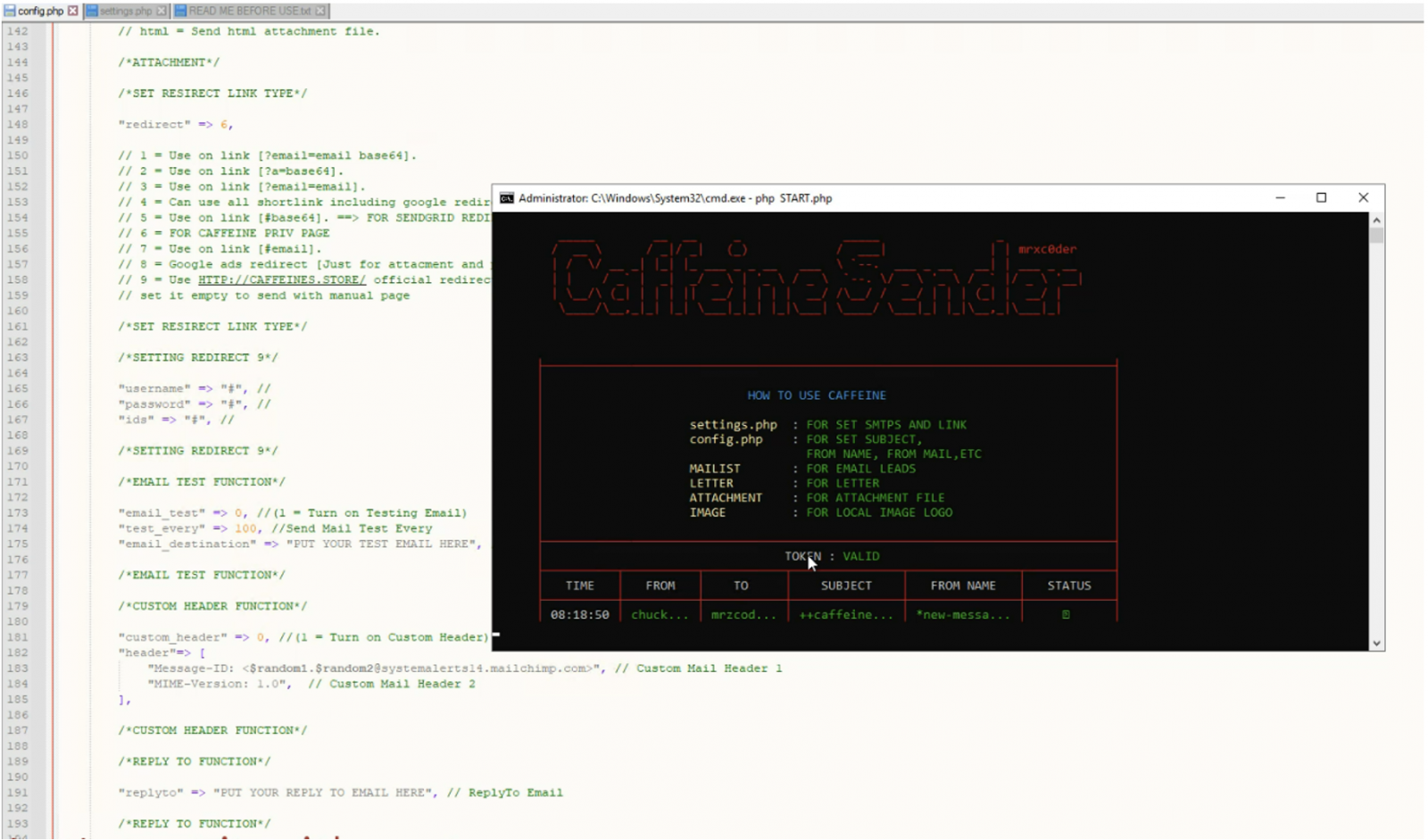 PHP email sender utility