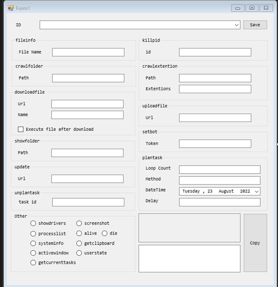 CodeRAT's GUI command builder