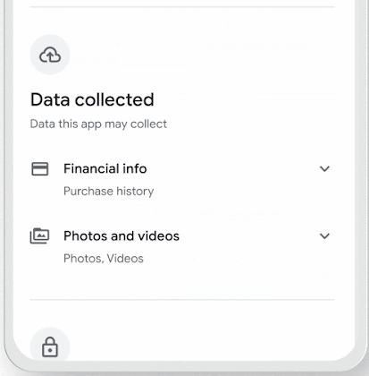 App declaring what data it collects