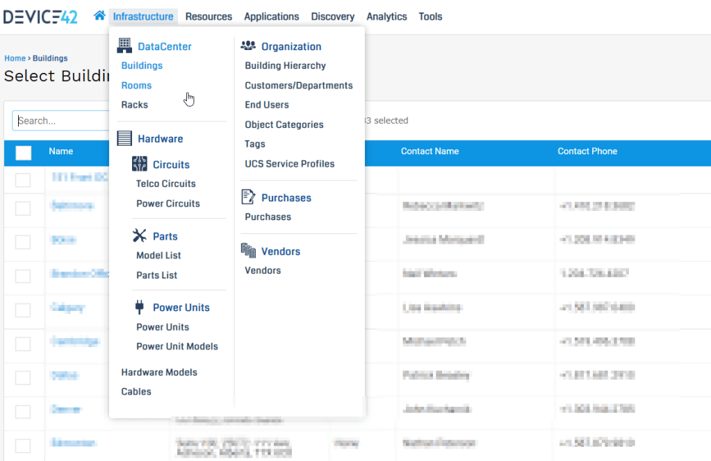 Device42 systems dashboard