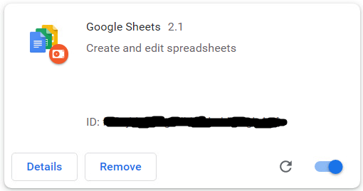 Malicious extension appearing as Google Sheets