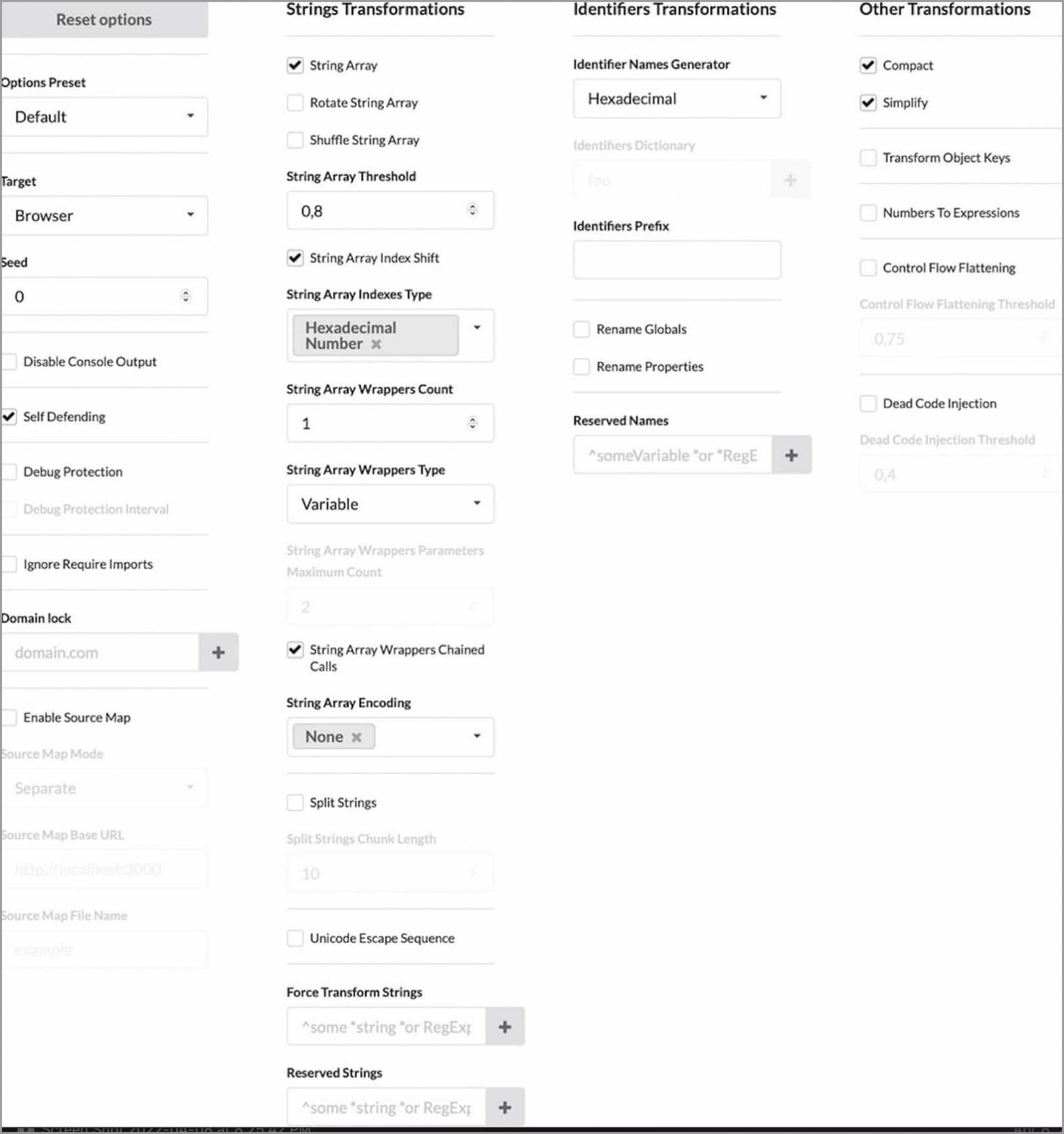 The Caramel JS obfuscator tool